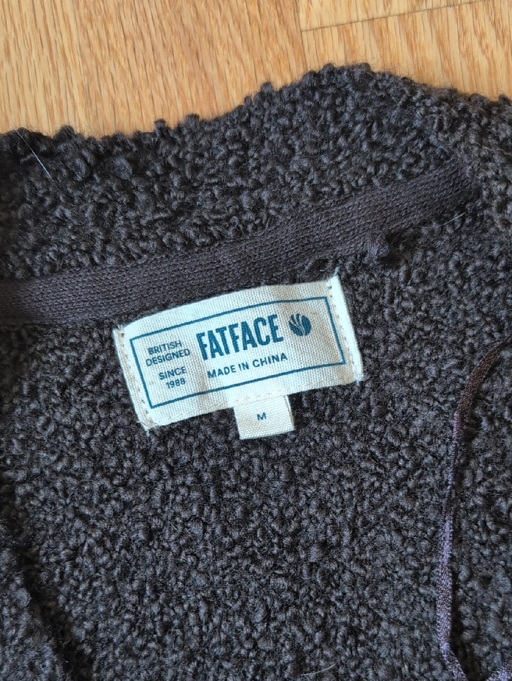 Cozy Fatface Boucle Style Vest. Dark Brown Size M - Picture 2 of 4